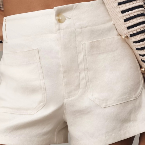 The Colette Linen Blend Shorts by Maeve | NAVY - Picture 2 of 2